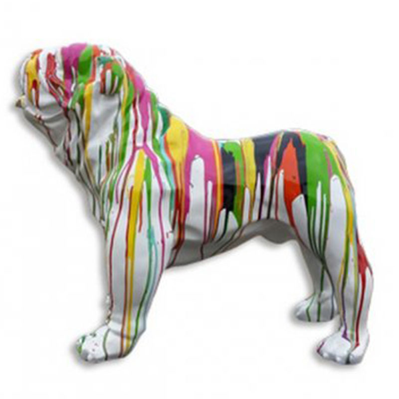 Bouledogue-debout chien en résine nlcdeco decoration plastique animaux
