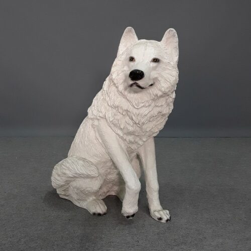 Statue loup blanc nlcdeco