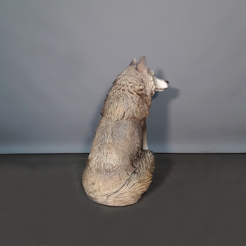 Statue loup gris nlcdeco