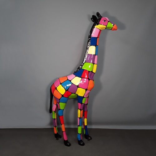 girafe colorée décor de jardin nlcdeco