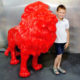 lion debout rouge en resine nlcdeco animaux personnage décor en résine