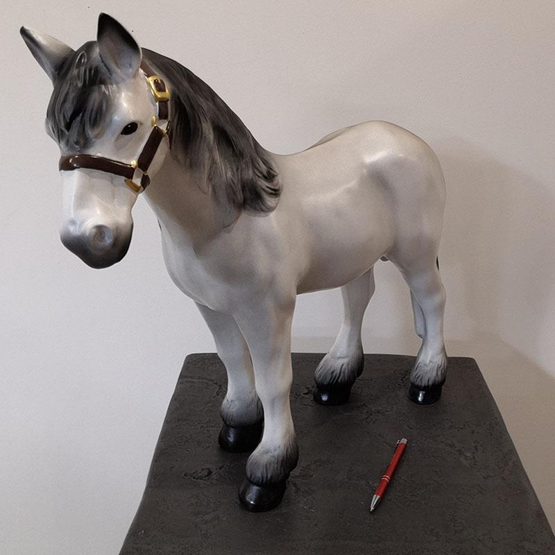 petit cheval blanc nlcdeco animaux ferme en resine plastique decoration