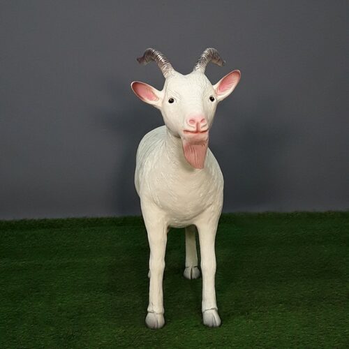 statue céramique chèvre blanche nlcdeco