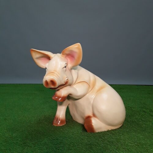 statue céramique petit cochon rose nlcdeco