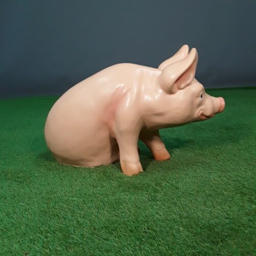 statue décorative cochon assis nlcdeco