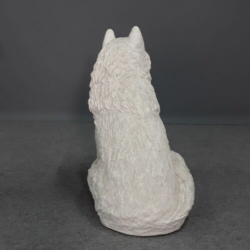 statue décorative loup blanc nlcdeco