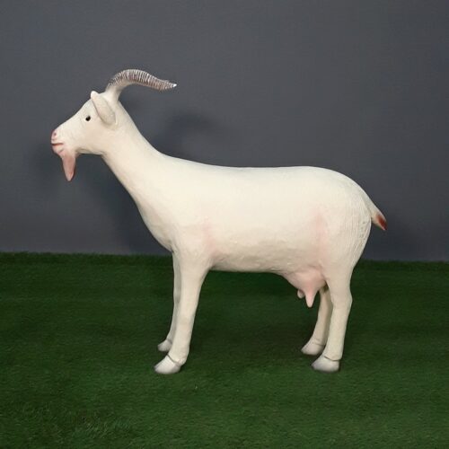 statue résine chèvre blanche nlcdeco