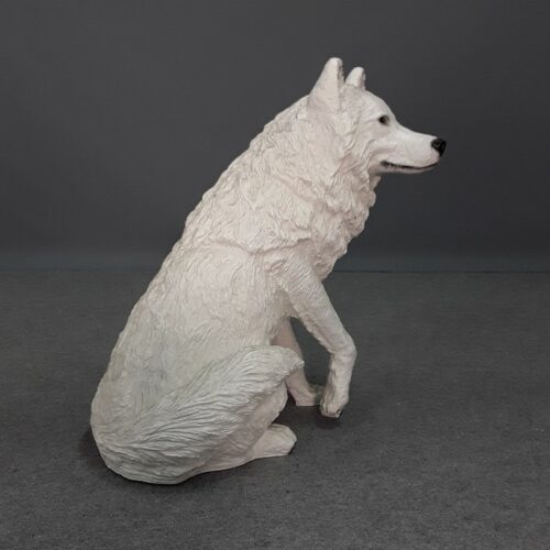 statue résine loup blanc nlcdeco