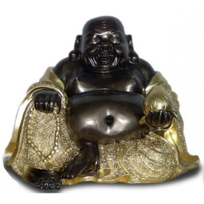 Bouddha assis noir or