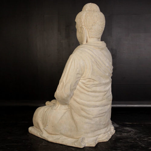Bouddha géant pierre blanche nlc deco