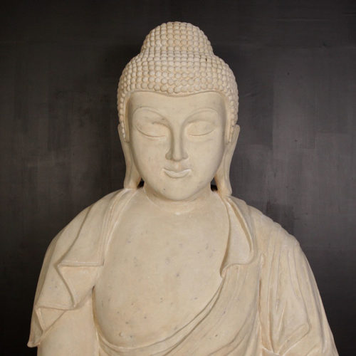 Bouddha géant pierre blanche nlc deco