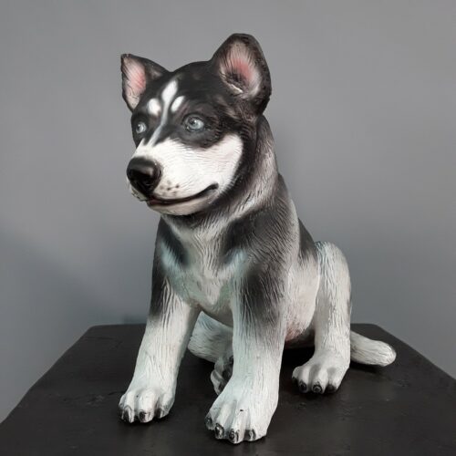 reproduction chiot husky en résine
