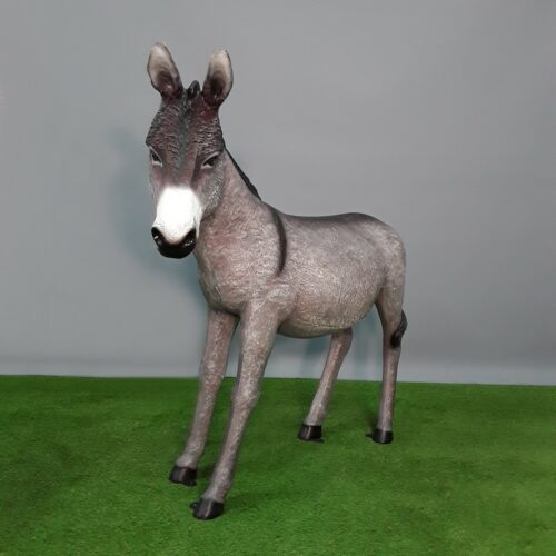 sculpture résine âne gris taille réelle nlcdeco