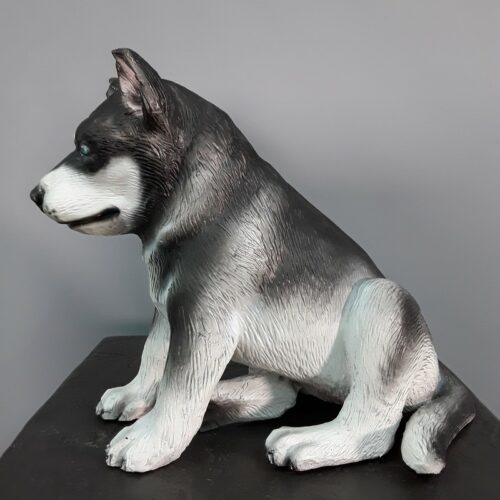 statue chiot husky