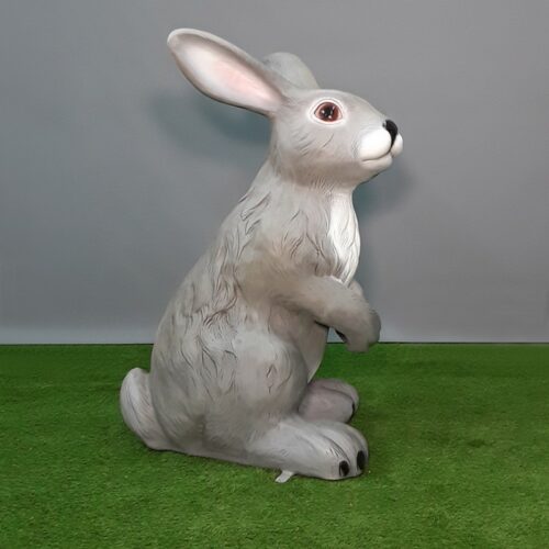 statue décorative lapin gris nlcdeco