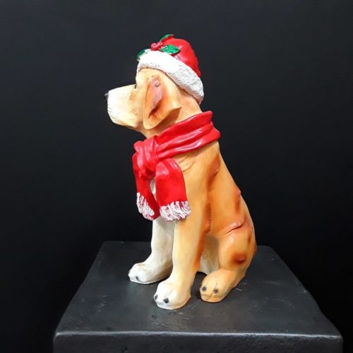 Chien de noël avec bonnet nlcdeco