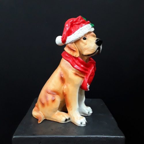 Chien de noël en résine nlcdeco