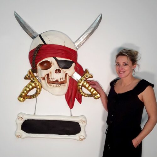 Décor mural crâne de pirate avec épées nlcdeco