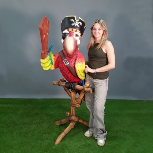 perroquet pirate en résine nlc deco