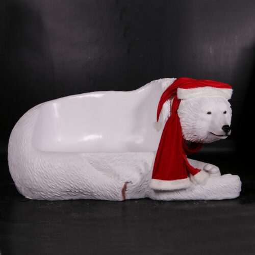 Banc décoratif ours polaire de noël nlcdeco