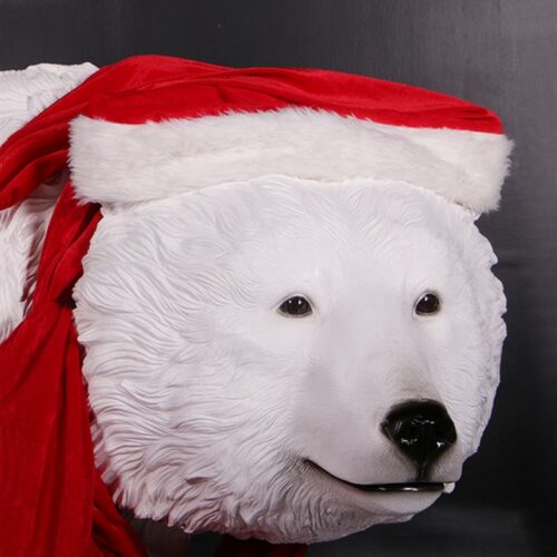 Ours polaire avec bonnet de noël nlcdeco
