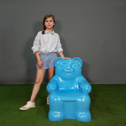Meuble déco enfant siège ourson bleu nlcdeco