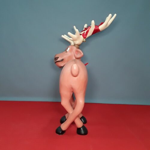statue rigolote renne avec pattes croisées nlcdeco