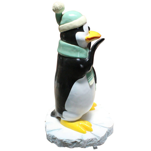 Pingouin penseur avec neige NLC DECO