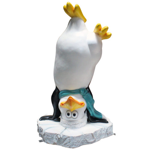 Pingouin sur la tête avec neige NLC DECO
