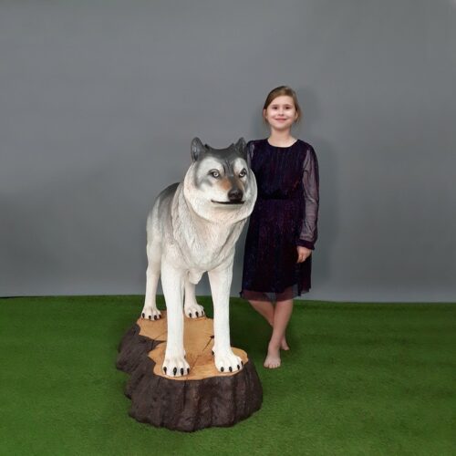 Statue céramique loup gris nlcdeco