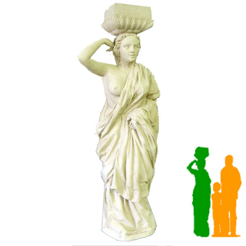 Statue femme bras droit levé