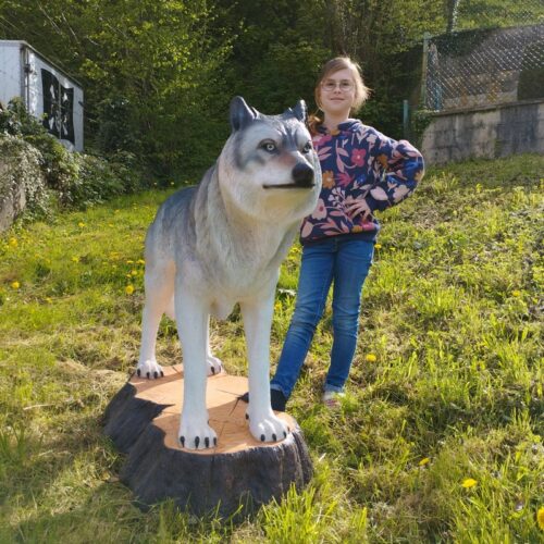 reproduction statue Loup gris nlcdeco