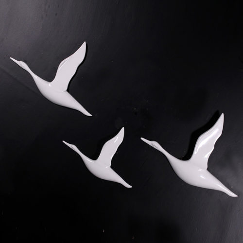Canards en vol x 3 blanc NLC DECO