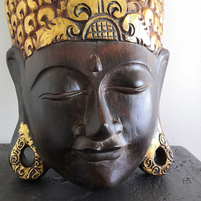 masque bouddha noir et doré nlcdeco decoration murale
