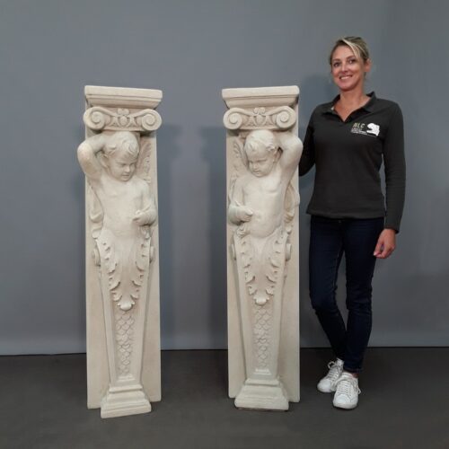 piliers muraux avec anges sculptés nlcdeco