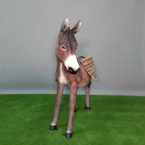 statue petit âne marron nlcdeco