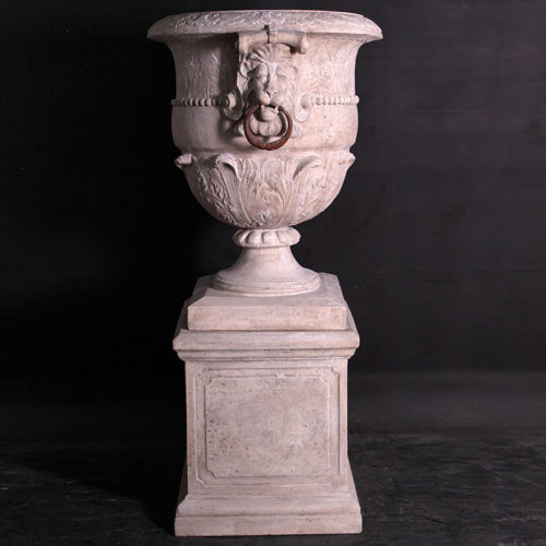 Urne avec lions sur base 050701rs nlc deco NLCDECO