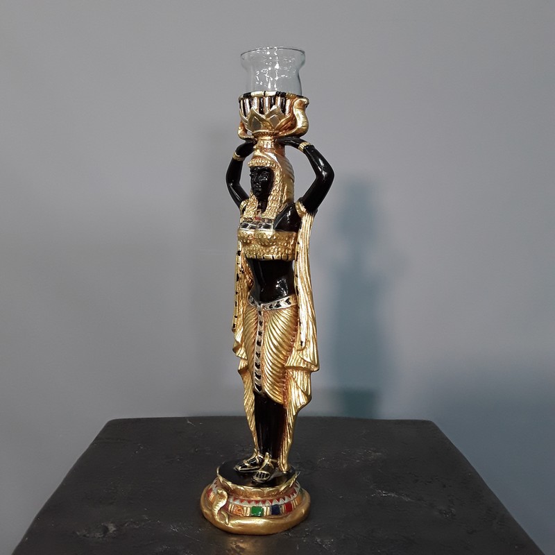 small egyptian statue candle holder nlcdeco