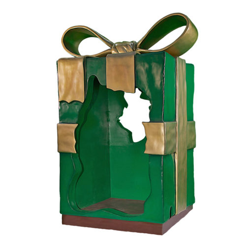 Giant-Christmas-Parcel-Green paquet cadeaux geant creux nlc deco nlc déco noel