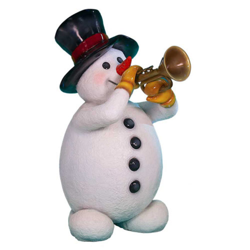 Snowman-with-trumpet bonhomme de neige avec une trompette noel nlc deco nlc décoration