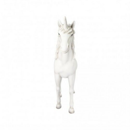 Statue licorne blanche en céramique nlcdeco