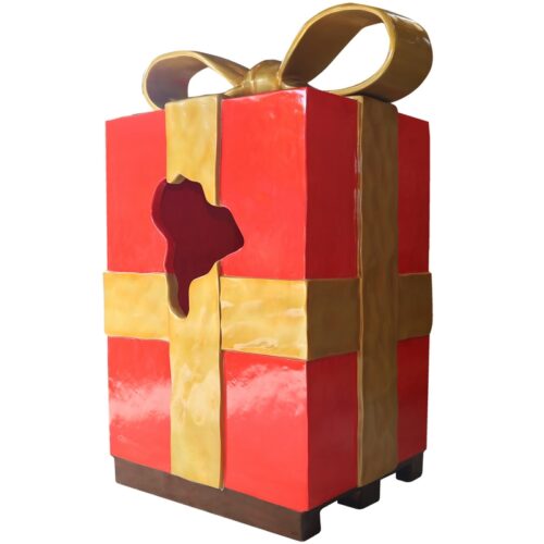 cadeau géant décor marché de Noël