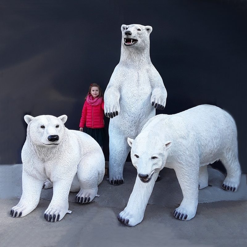 famille Ours polaire en résine nlcdeco