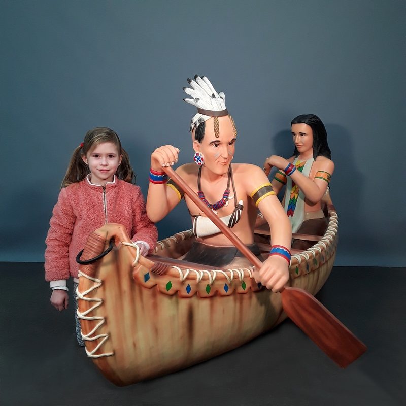 décor américain Indiens dans canoë nlcdeco