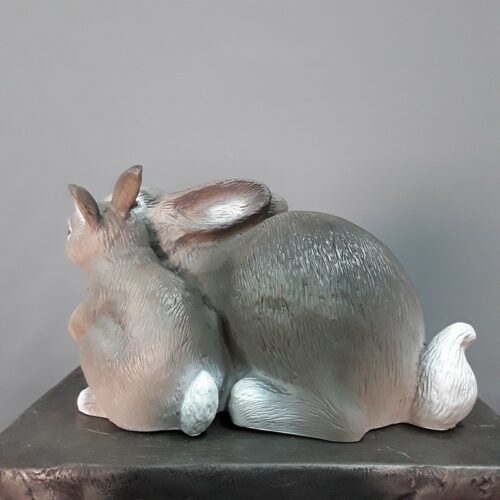 sujet animalier décoratif lapine grise nlcdeco