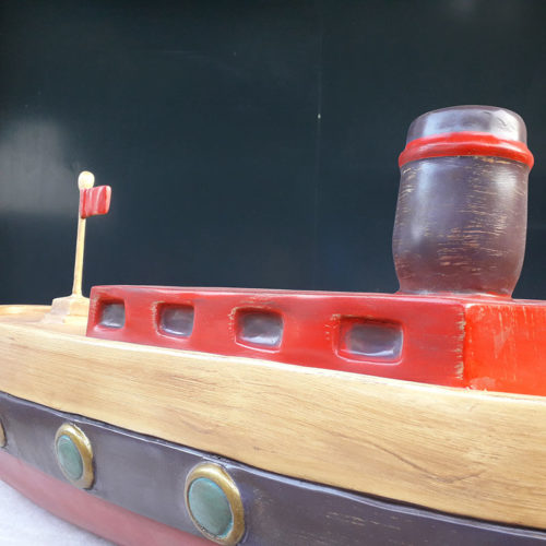 Bateau jouet ancien navire naval navigation marin maritime mer décor résine vue avant gauche nlcdeco