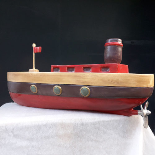 Bateau jouet ancien navire naval navigation marin maritime mer décor résine vue avant gauche nlcdeco