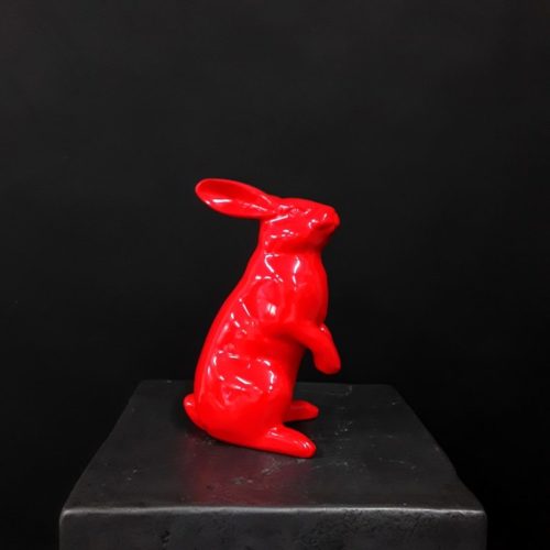 Statuette lapin rouge déco design nlcdeco