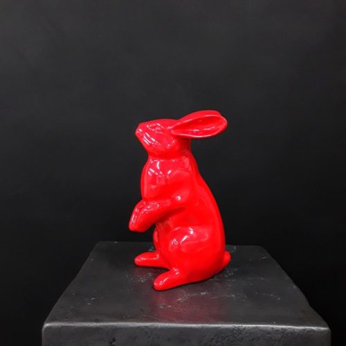 Statuette lapin rouge nlcdeco