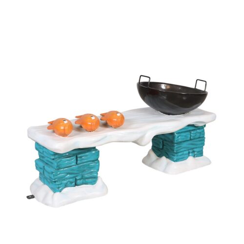 table en forme d'iceberg , décor extérieur en résine